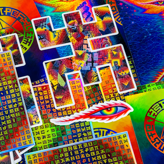 Holographic Stickers! 🎉 Happy Birthday, CoSM Co-Founder, Allyson Grey!