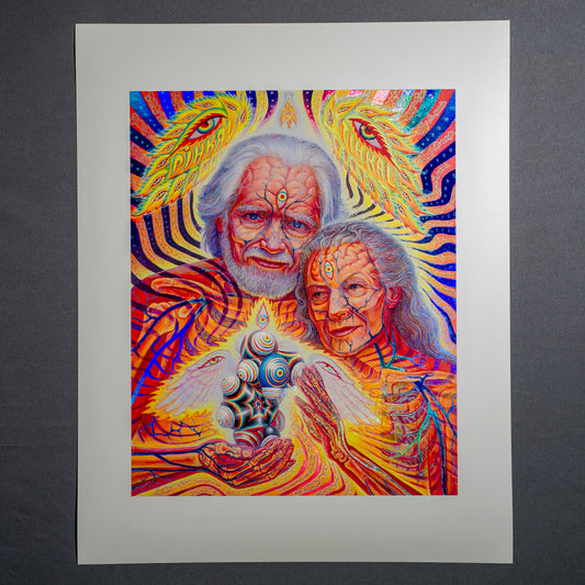 The Shulgins and their Alchemical Angels - Textured Foil Print