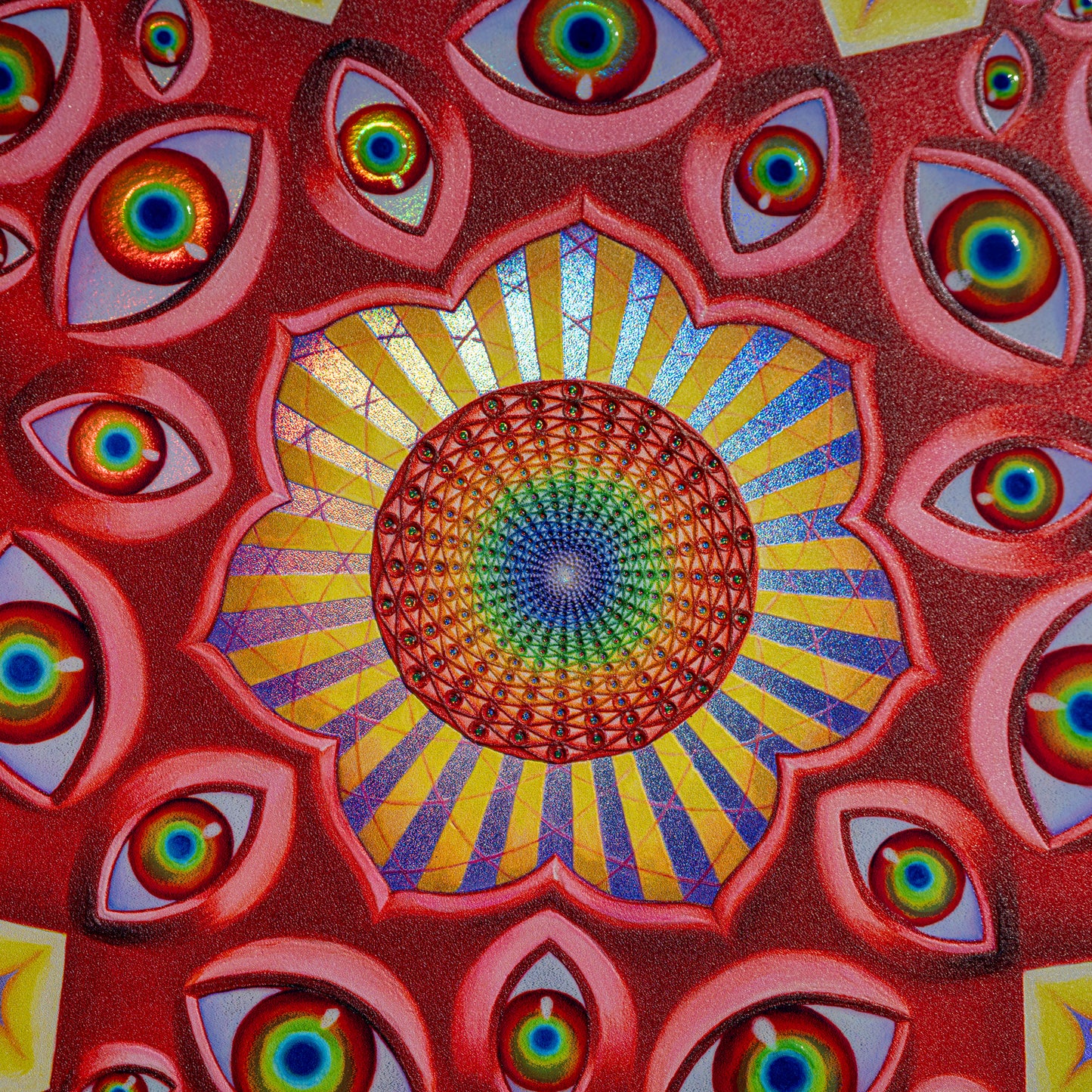 Vision Crystal Tondo - Holographic Textured Metal Print