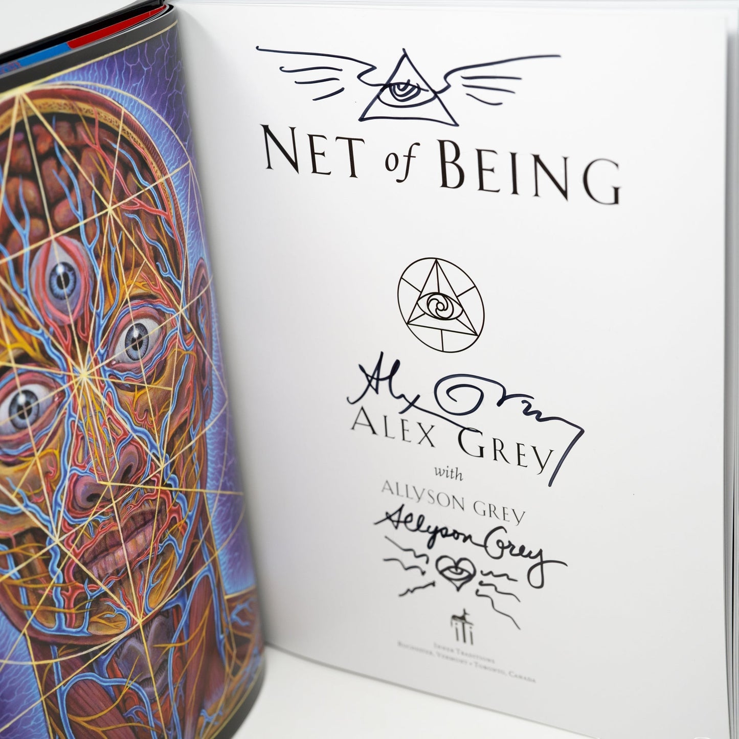 CoSM Shop Net of Being hardcover book by Alex Grey, featuring his signature artwork and reflections on consciousness and art.