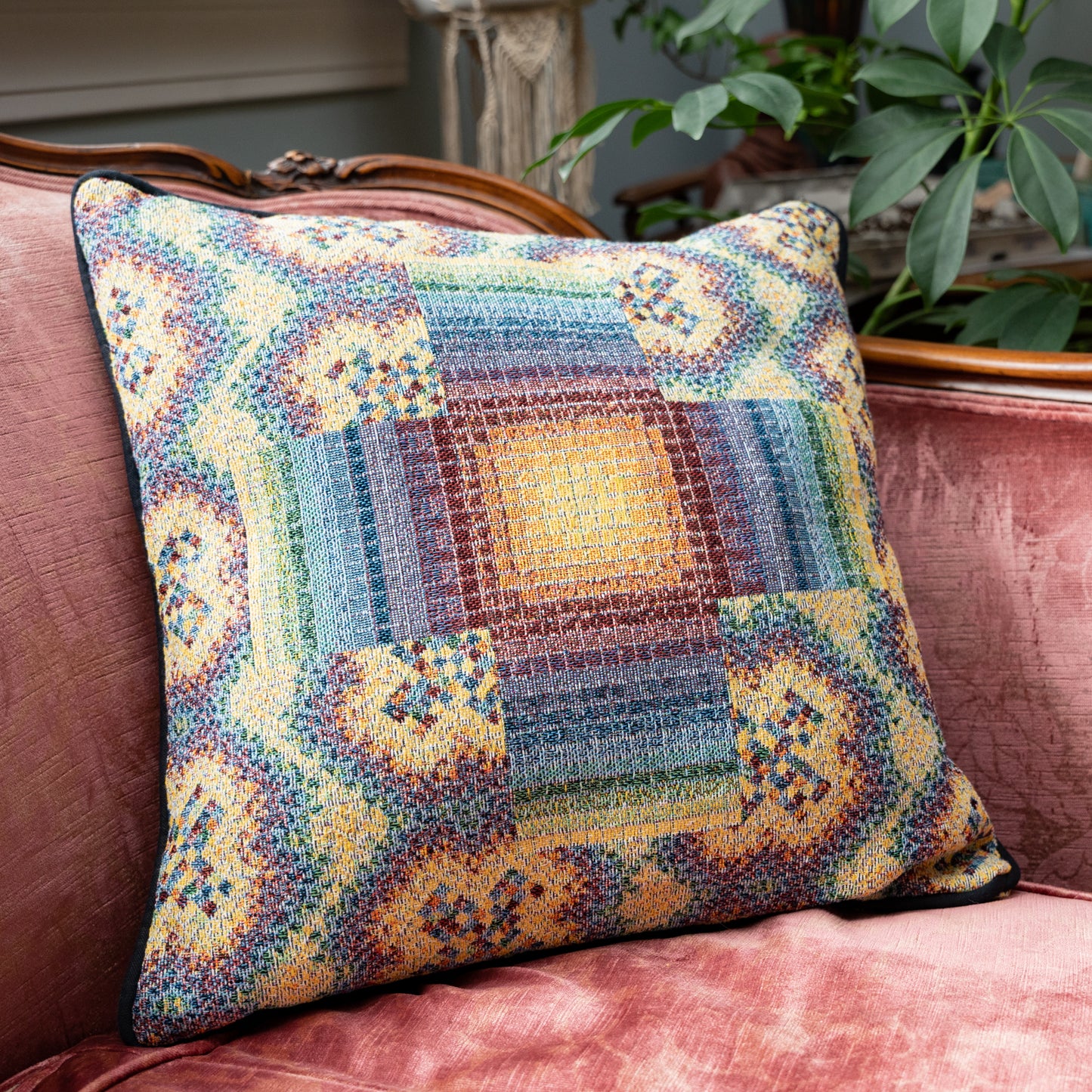 Rainbow Cross - Woven Pillow