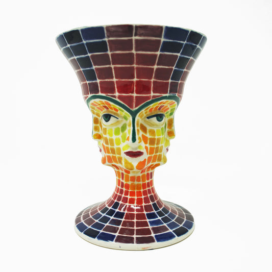 Grid with Green Interior - Ceramic Grail