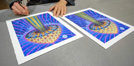 New Fine Art Print by Alex Grey - 🍄 Blue Moon Mushroom 🍄