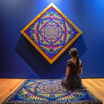 Rainbow Eye Ripple - Art Blanket