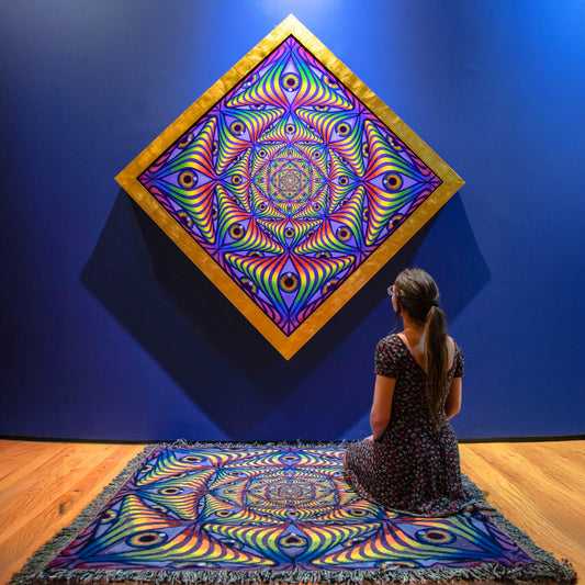 Rainbow Eye Ripple - Art Blanket