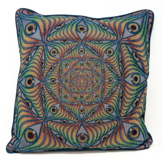 Rainbow Eye Ripple - Woven Pillow
