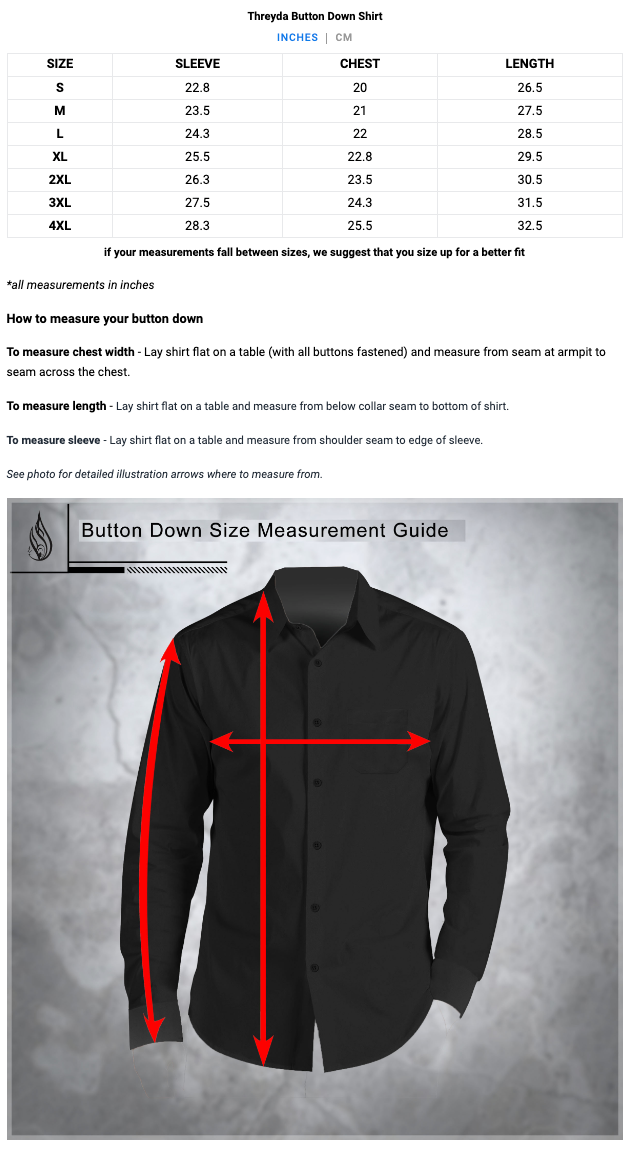 Button Down Size Ink Wash - Lined Button Down Shirt – CoSM Shop