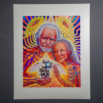 The Shulgins and their Alchemical Angels - Textured Foil Print