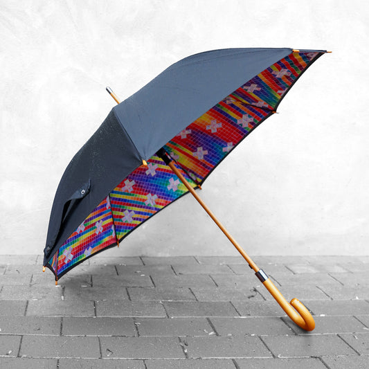 Pearlescent Crossfield in Spectral Rain - Full-Size Umbrella