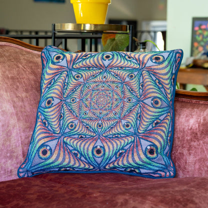 Rainbow Eye Ripple - Woven Pillow
