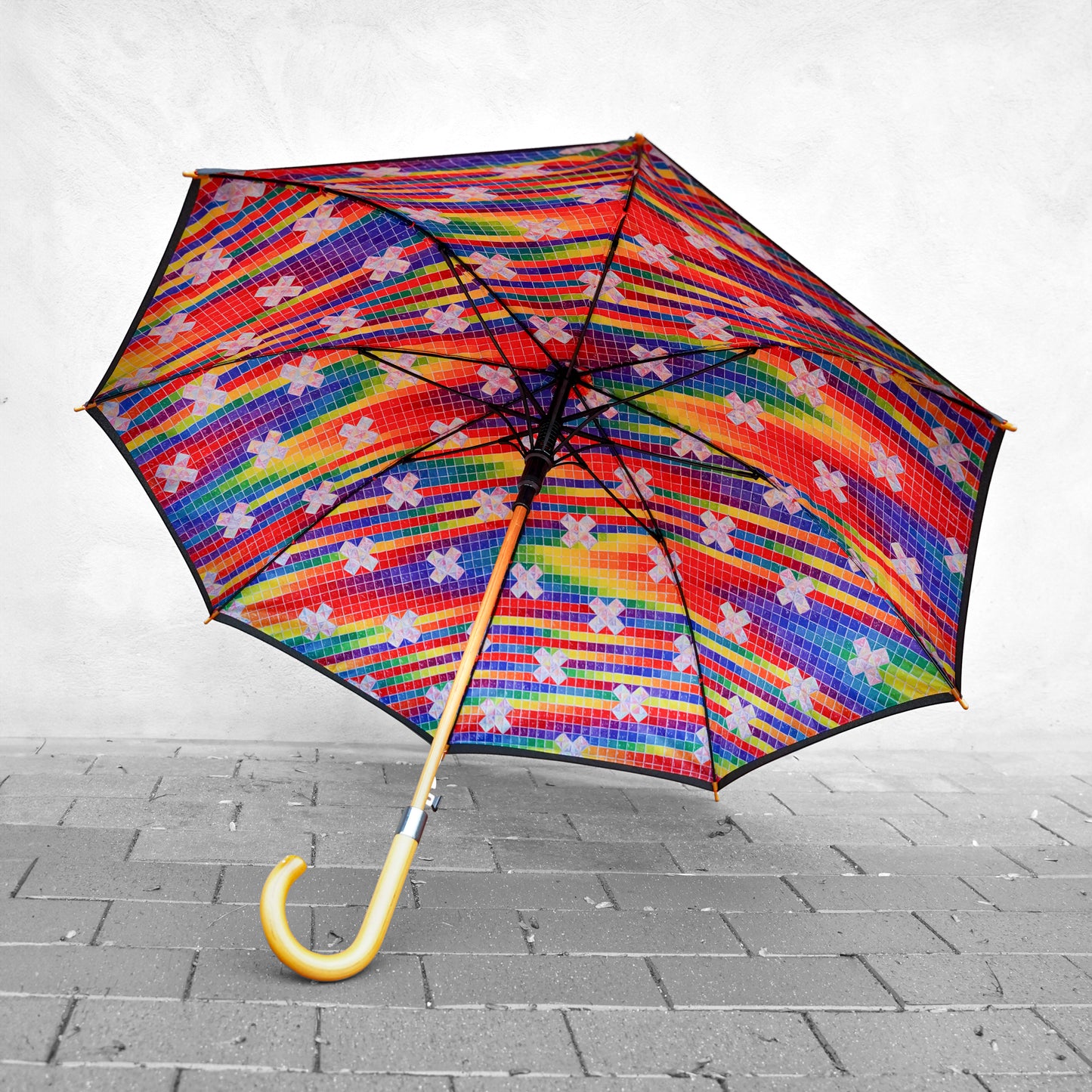Pearlescent Crossfield in Spectral Rain - Full-Size Umbrella
