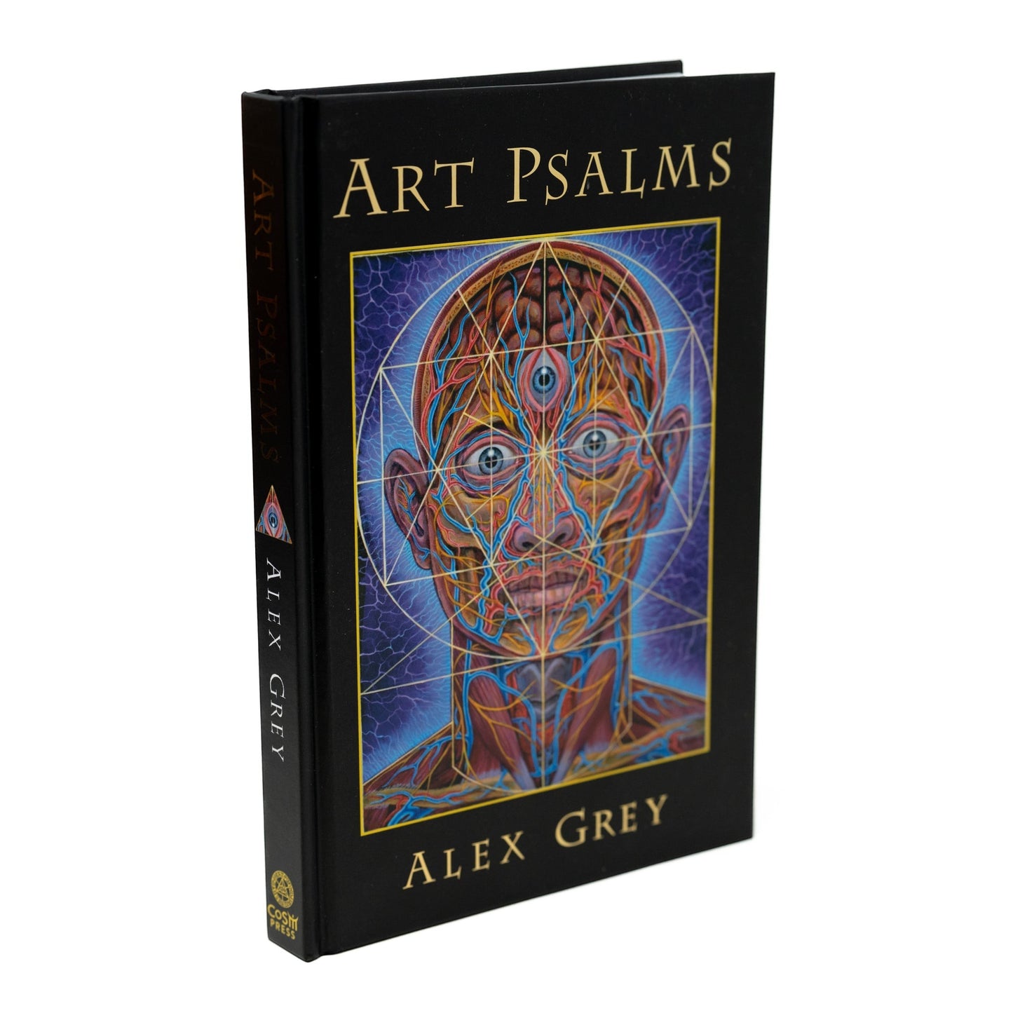 CoSM Shop Art Psalms book by Alex Grey, featuring visionary art of a human head with geometric patterns and multiple eyes.