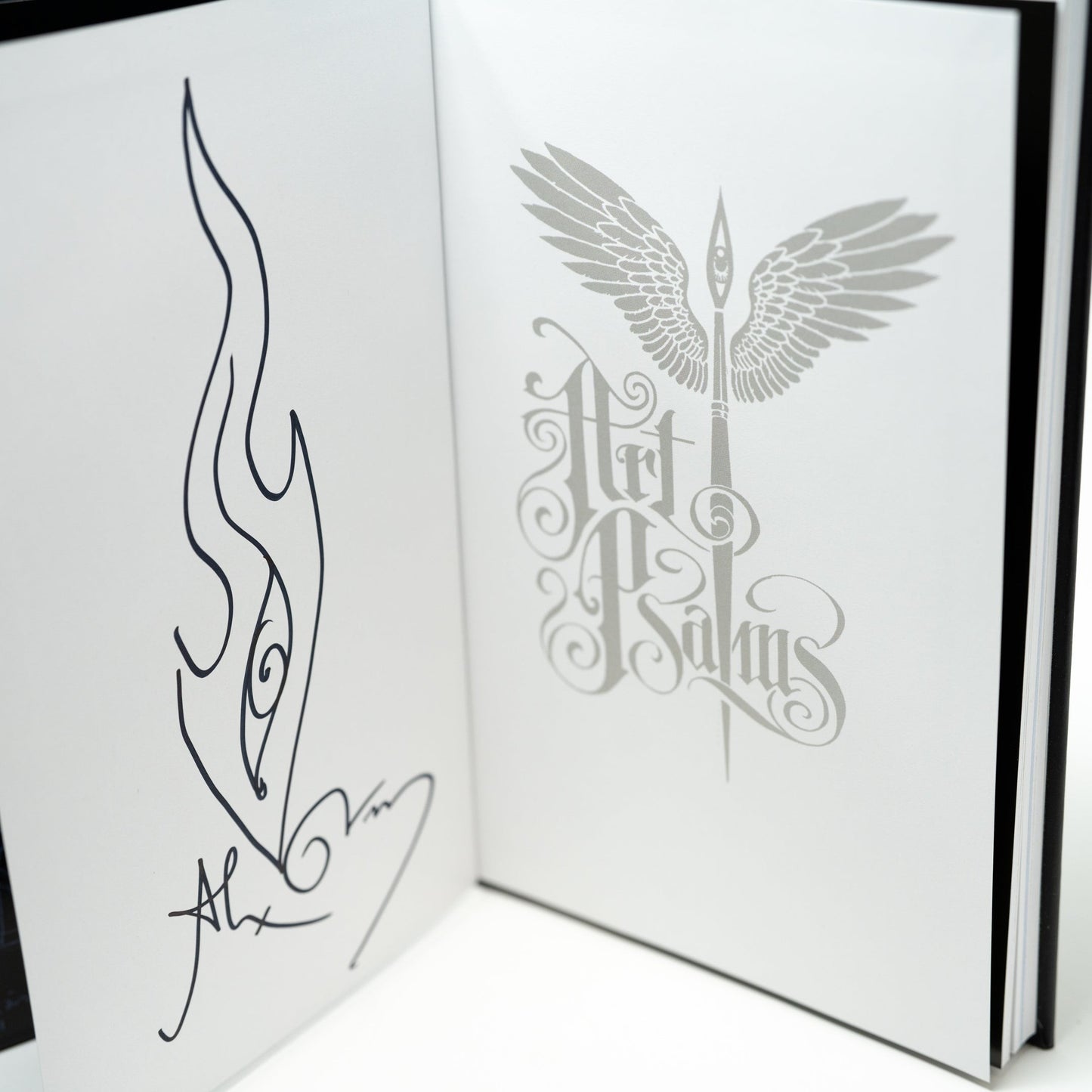 CoSM Shop Art Psalms book featuring visionary art and mystic writings by Alex Grey. Includes signature and flame art.