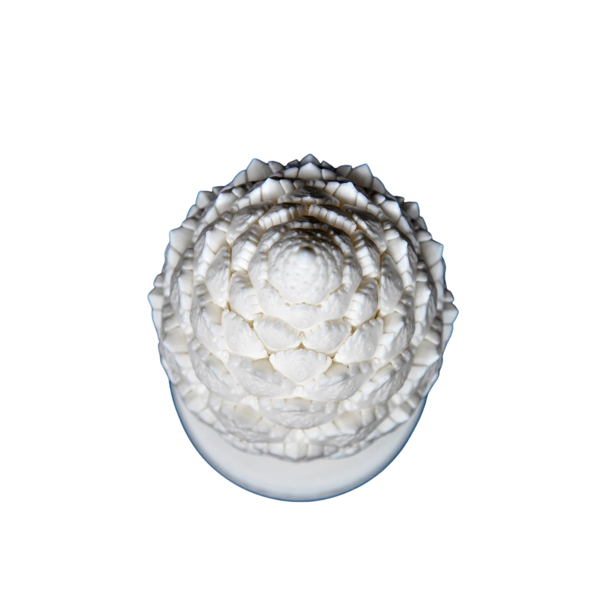 CoSM Shop white printed sculpture of Pineal Angel, 8 inches, inspired by Alex Grey art, spiritual symbolism.