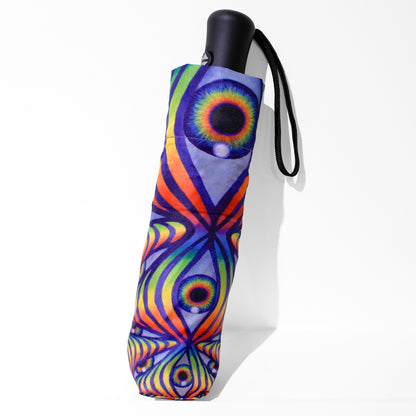 Rainbow Eye Ripple - Travel Umbrella