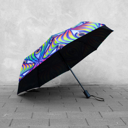 Rainbow Eye Ripple - Travel Umbrella