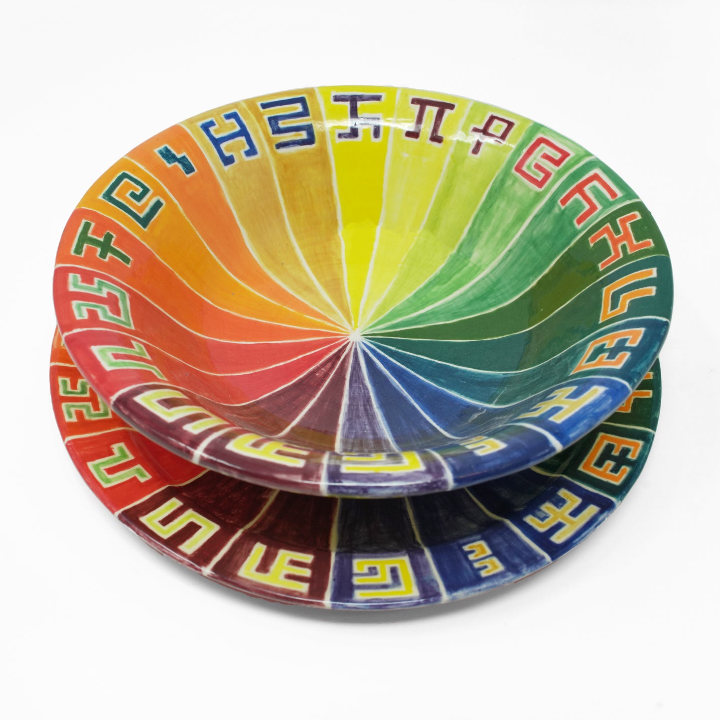 Secret Writing Rainbow - Ceramic Bowl & Plate Set