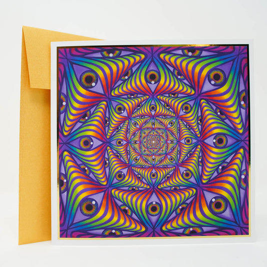 Rainbow Eye Ripple - Gold Foil Notecard