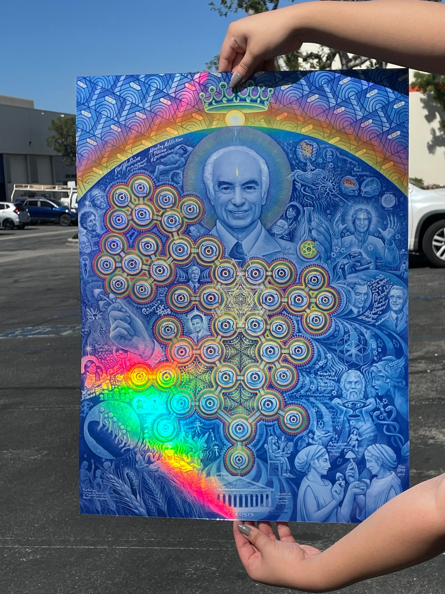 Albert Hofmann and the New Eleusis - Holographic Screen Print