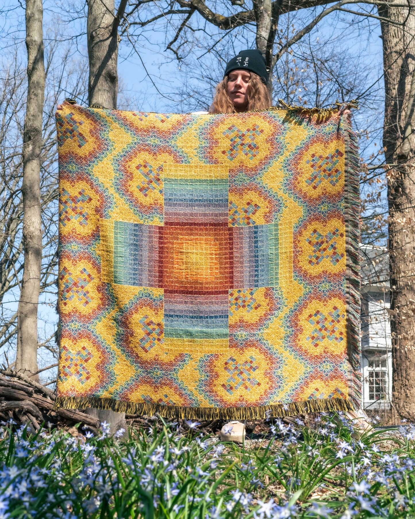 Rainbow Cross - Art Blanket