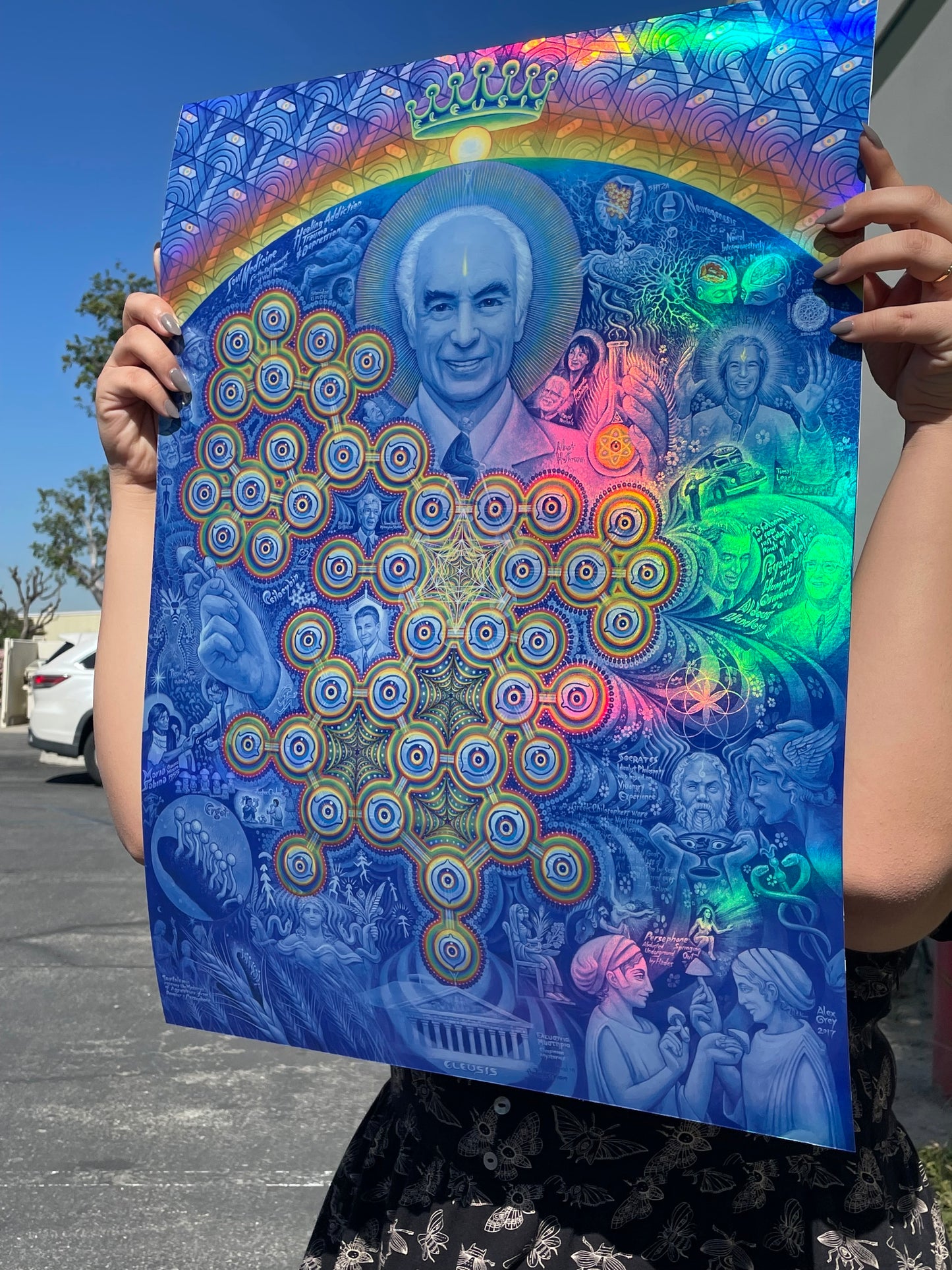 Albert Hofmann and the New Eleusis - Holographic Screen Print